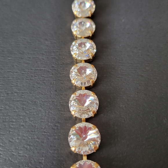 Austrian Crystal Tennis Bracelet in Gold - Picture 5 of 10